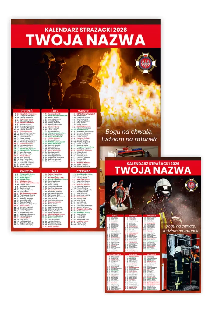 kalendarze strażackie dwustronne 2026