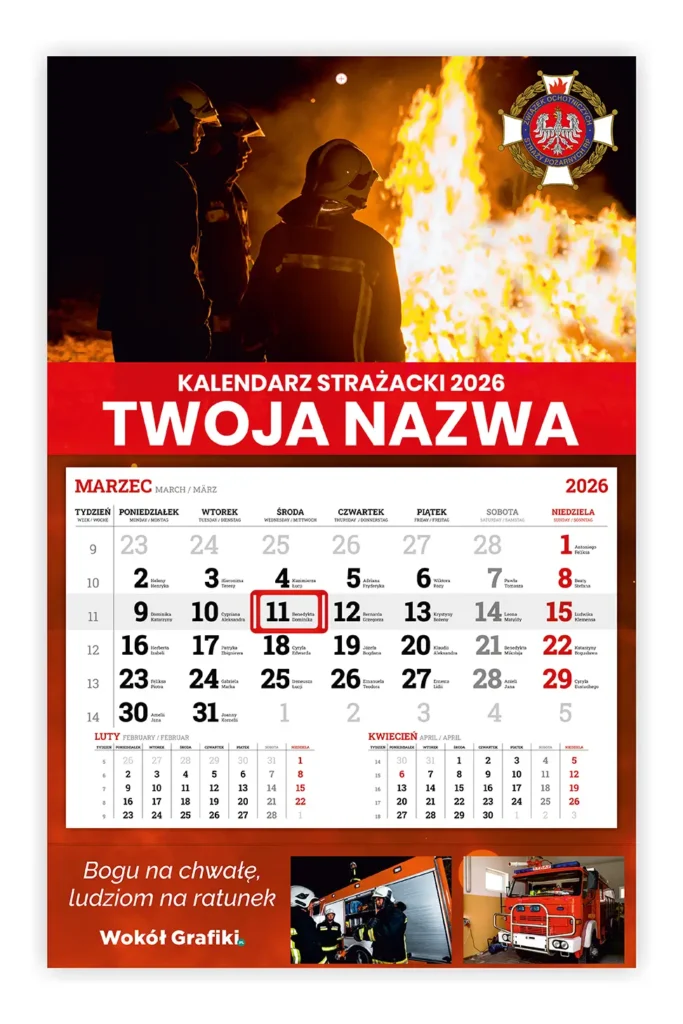 kalendarze strażackie z wyrywanymi miesiącami